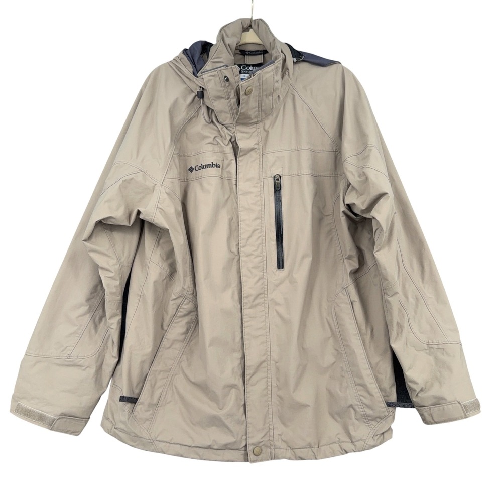Columbia‎ Interchange Jacket Mens L 100% Nylon Beige